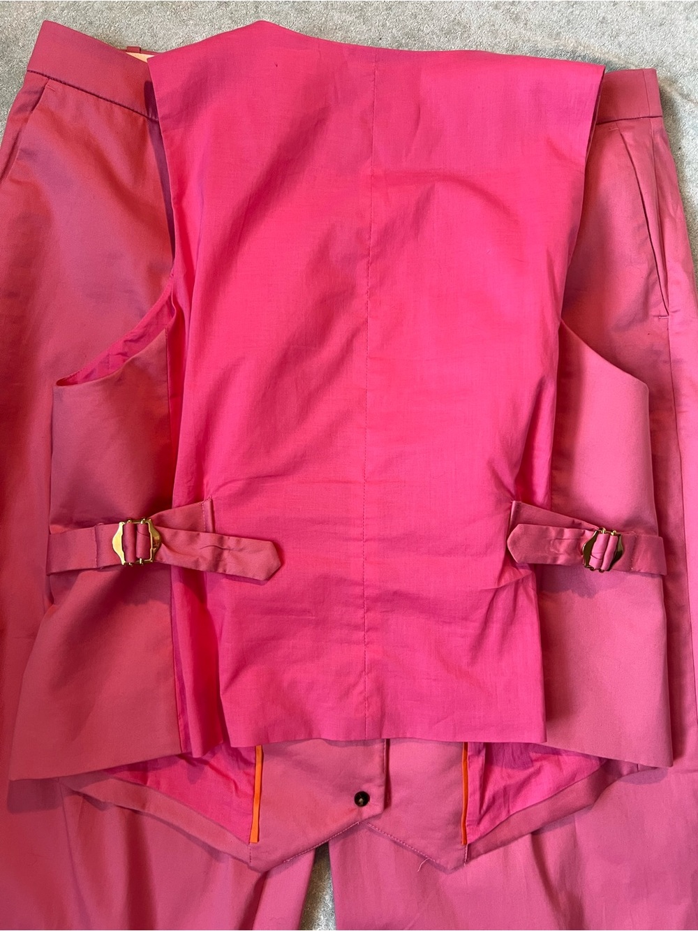 J. Crew Re-Imagines Pink 3-Piece Suit: Blazer Vest & Trousers Pants Cotton 16 XL - Picture 4 of 15